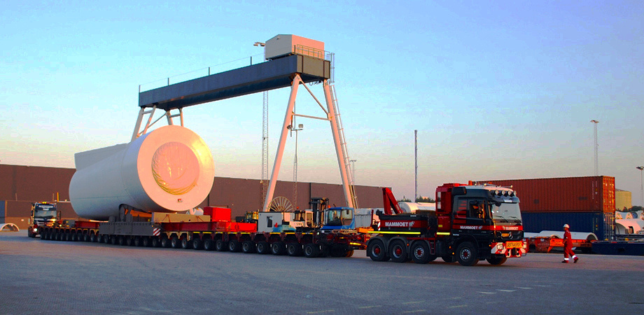 Oversized project cargo on a specialised trailer