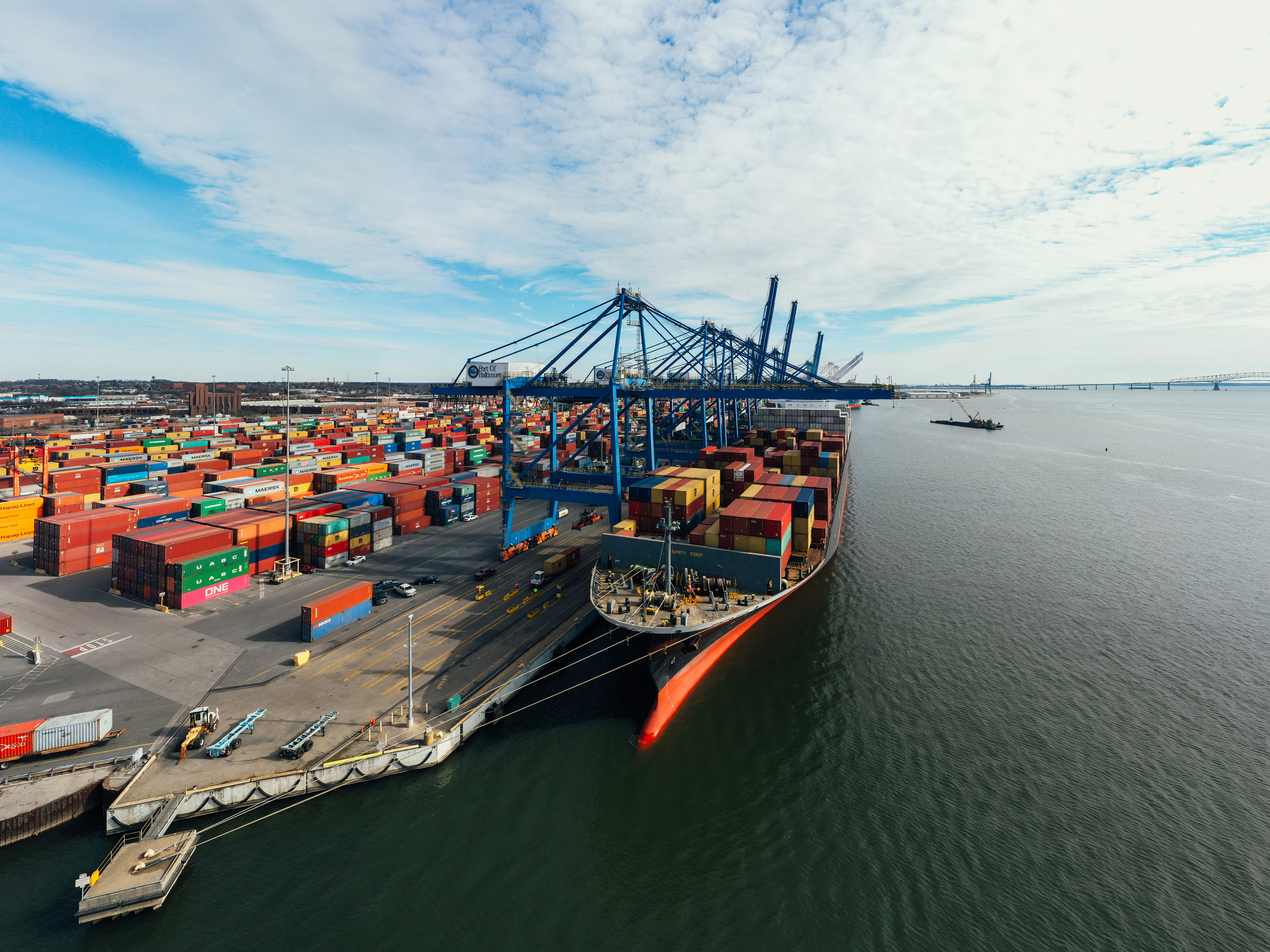 Port and transport infrastructure seen from above